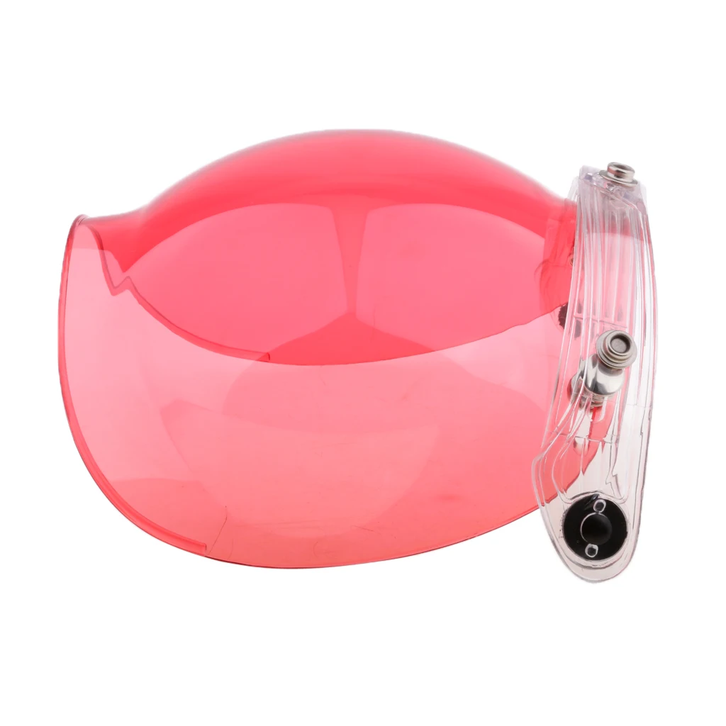 Universal Bubble 3-Snap Motorcycle Helmet Visor Flip Up Face Shield Lens Plain Adjust Height Flip Up Design