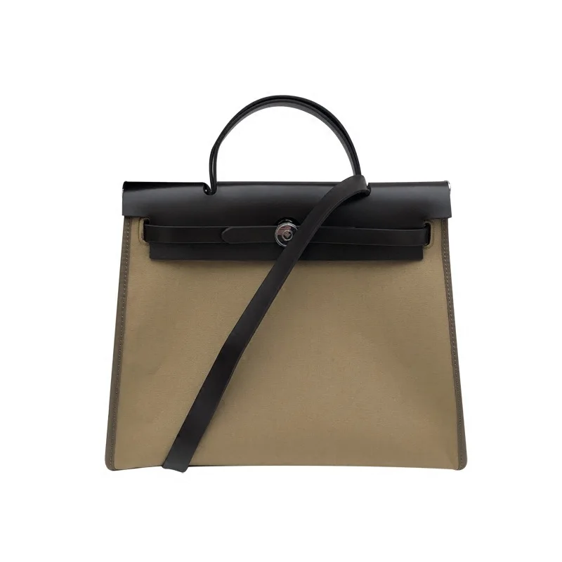

Women's bag cowhide canvas Europe and the United States calf leather handbag shoulder bag