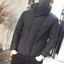 Зимняя модная куртка Для мужчин стенд воротник теплое пальто белая утка вниз пиджаки Для мужчин S прилив личности Пальто для будущих мам Куртки мужская одежда по фигуре