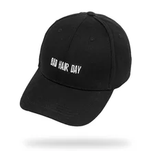 Новая Регулируемая черно-белая хлопковая бейсболка с ремешком Кепка с вышивкой с буквенным принтом bad hair для женщин и мужчин солнцезащитная Кепка унисекс bone gorras