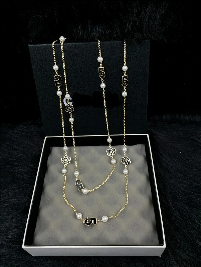 N203 ювелирных изделий класса люкс от известного бренда длинное жемчужное колье Colares ожерелье цветок ожерелья "Камелия" в стиле collares mujer perle для женщин