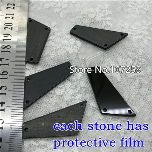 TopStone Black Jet Mirror пришивные стразы 30 форм с плоской задней стороной Акриловые Кристаллы пришивные камни для платьев аксессуары для одежды - Цвет: 13N 17x40mm