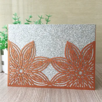

30pcs/lot Equisite Laser Cut Flower Pattern Invitation Card Wedding Invitations Birthday Party Decorations Greeting Card