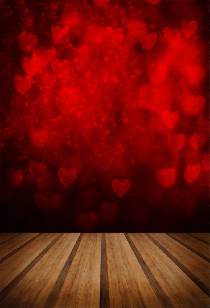 

Laeacco Gradient Love Heart Bokeh Wooden Board Child Portrait Photo Background Customized Photography Backdrops For Photo Studio