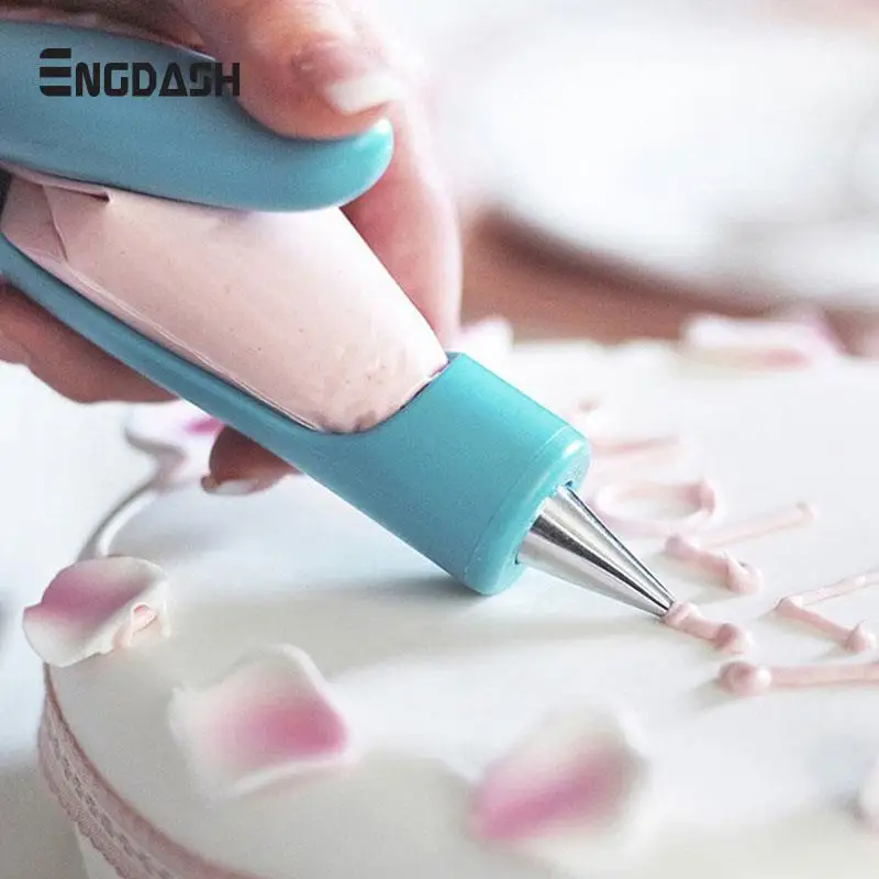 ENGDASH 1pc Icing Pen Cake Decorating Tool Nozzle Set Piping Cream Syringe Tips With Pastry Bag Coupler Muffin Dessert Decorator | Дом и сад