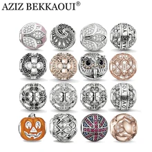 AZIZ crystal loose beads fit for DIY original bracelet luxury flower beads big hole owl charms brand fashion women jewelry
