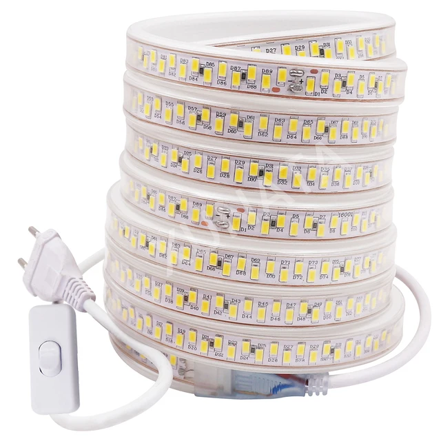 LED Strip 220V 240V 5730 180LED/M White Warm IP67 Waterproof Flexible Tape Light
