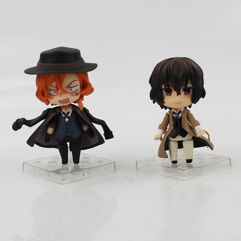 

9cm Bungo Stray Dogs Nendoroid 676 657 Cartoon Nakahara Chuya Dazai Osamu PVC Action Figure Collection Model Toys Kids Gift