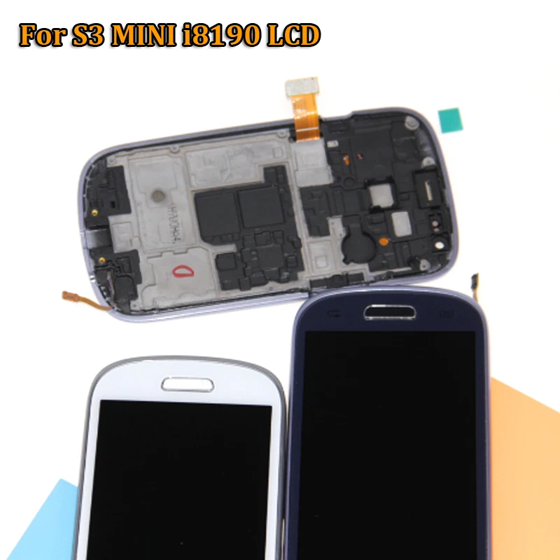 Синий белый ЖК дисплей Замена для Samsung Galaxy SIII S3 Mini i8190 с сенсорным сенсором