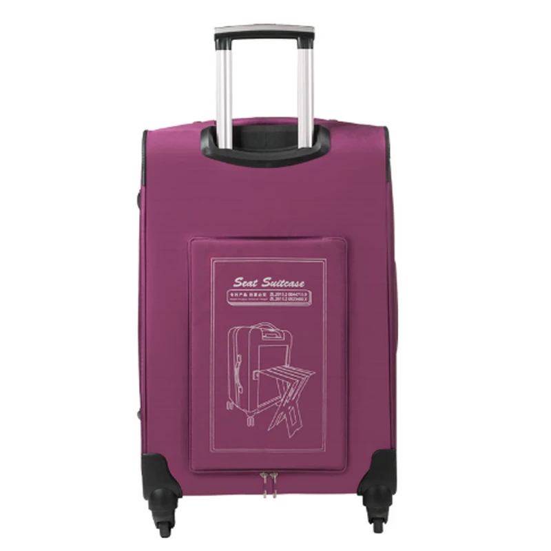 Чемодан на колесиках со стулом, Мужской Дорожный чемодан с колесом, водонепроницаемая нейлоновая тележка, Женский чемодан