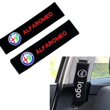 

2Pcs Car Styling Seat Safety Belt Shoulder Pad Covers For Honda Civic 2006-2011Accord Fit City CRV Jazz Alfa Romeo 159 156 Logo