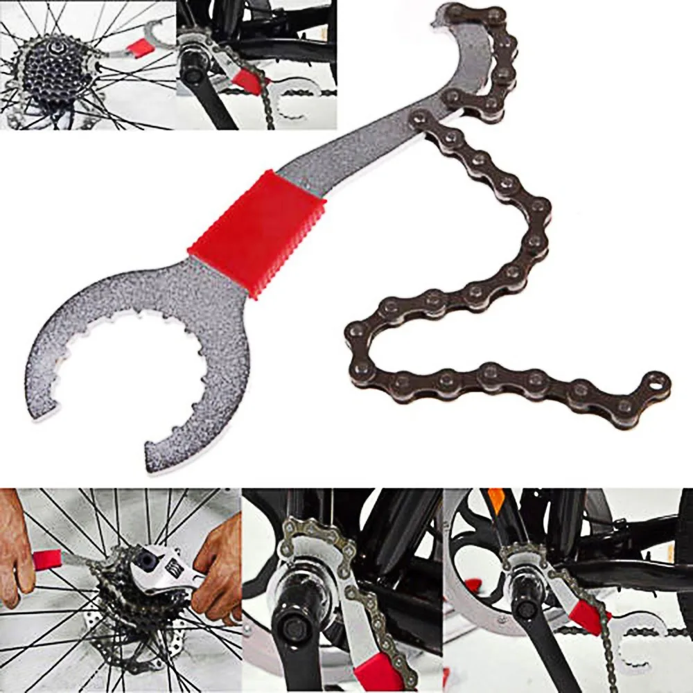 Bike Chain Whip Cassette Bottom Bracket Freewheel Wrench Repair Remover Tool
