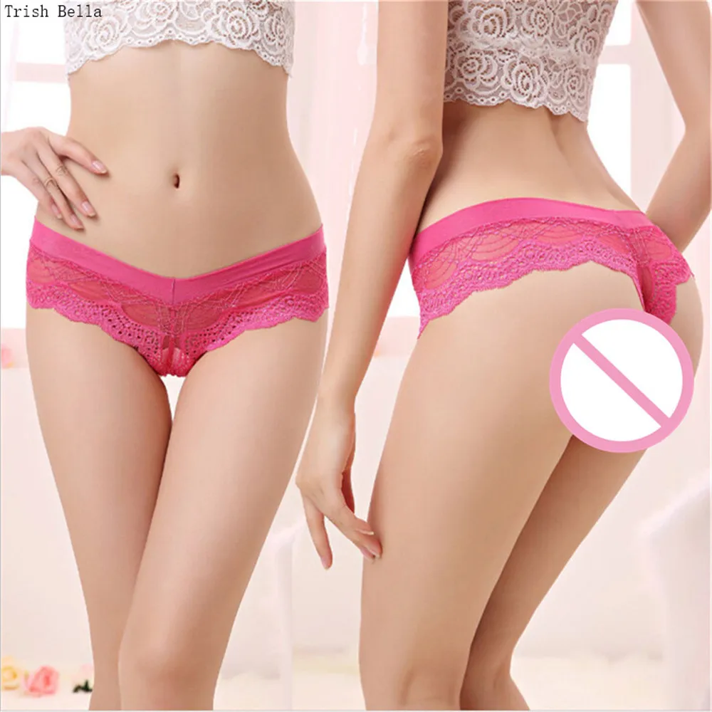 

Trish Bella 2018 Lace transparent Type V simple Mooning Low-waisted calcinha sexy lingerie panties underwear women erotic string
