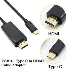 1,8 м HDMI USB C Тип C USB 3,1 HDMI 4 К кабельный конвертер для Galaxy S8 huawei сотовый телефон HDMI кабели для MacBook MateBook