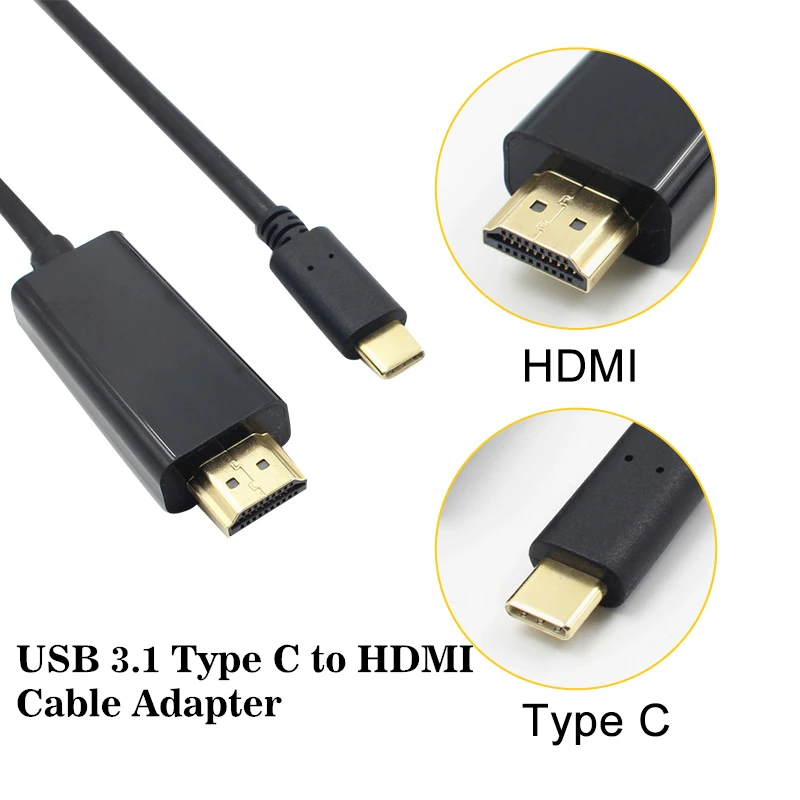 

1.8m HDMI USB C Type C USB 3.1 to HDMI 4k Cable Converter for Galaxy S8 Huawei Cell Phone HDMI Cables for MacBook MateBook