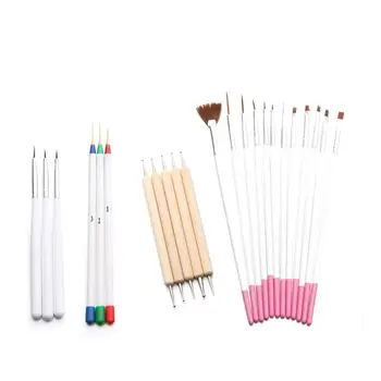 

23PC nail brushes nail art tool set Nail Art UV Gel Polish Design Dot Painting Detailing Pen Brushes Tool Set Beauty 2m0801