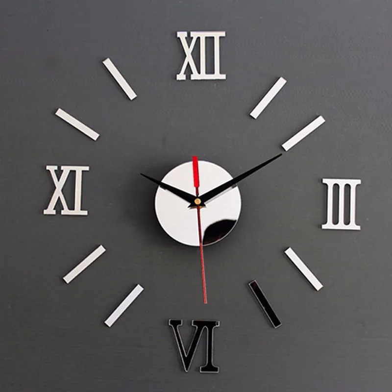 

DIY Acrylic Mirror Wall Stickers Living Modern Design Home Room Decoration Time Wall Clock Decorative Sticker#30