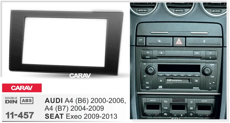 CARAV 11-457 автомобиля 2DIN панель Лицевая панель номерного знака для AUDI A4(B6), A4(B7) seatexeo стерео панель DashCD отделкой Установка комплект