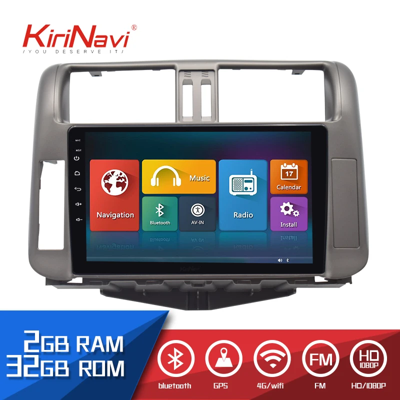 

KiriNavi 9.0" 2 din Touch Screen Android Car Radio For Toyota Prado Multimedia GPS Navigation WIFI Bluetooth 2010-2013