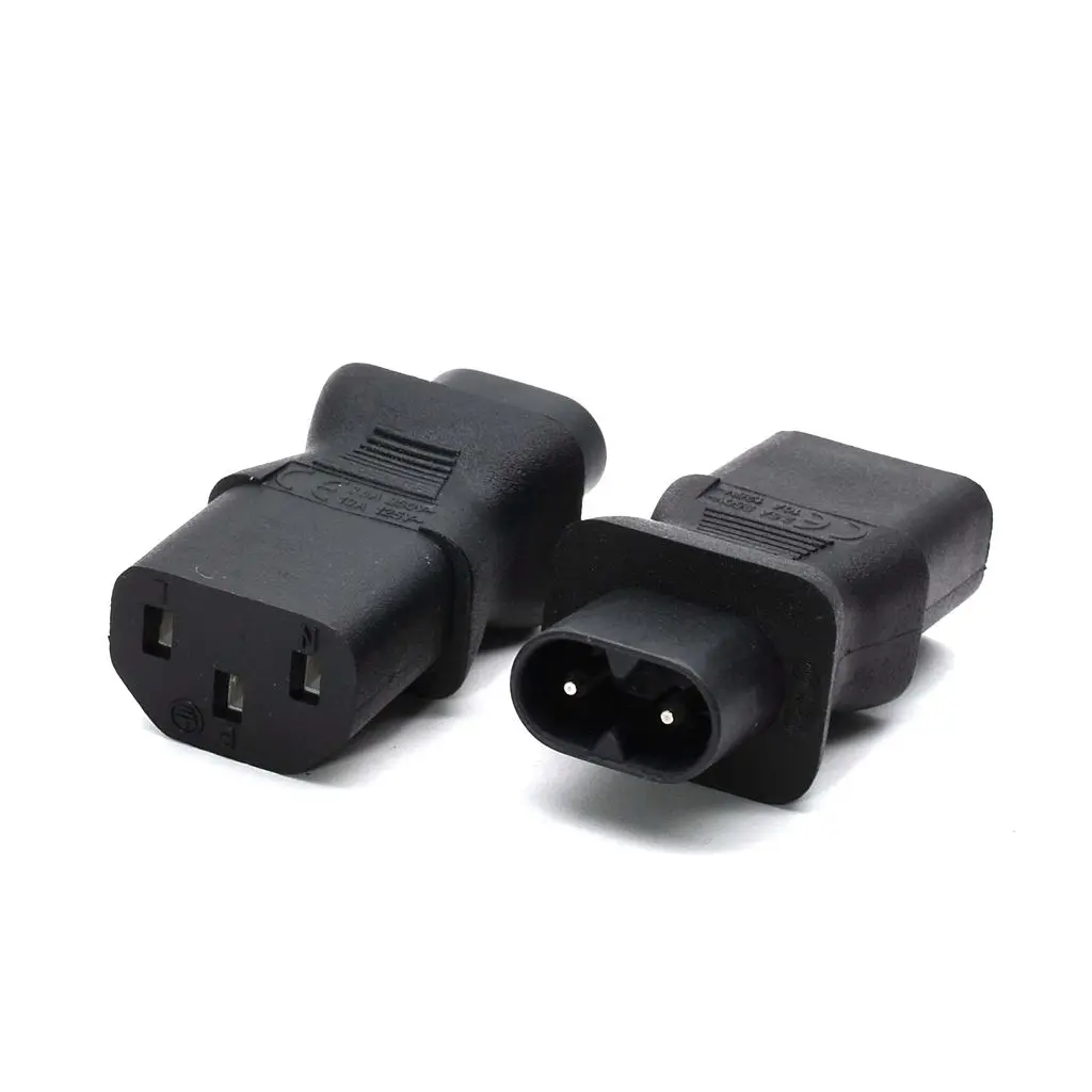 

IEC 320 C13 3-Pin Female To C8 2-Pin Male Straight Power Plug Converter Adapter