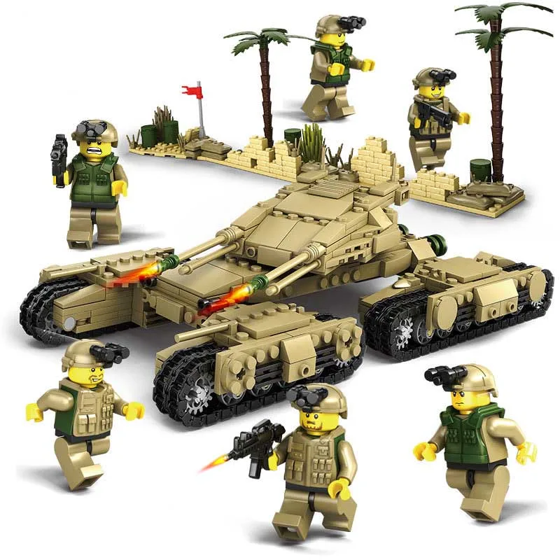 

KAZI 84042-84045 M1A2 Abrams Leclair MBT Tank 4 IN 1 MAMMONTH TANK Building Blocks Model brinquedos toys for children