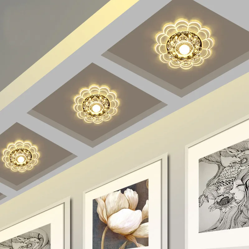 

Modern Crystal LED Ceiling for Aisle Entrance Hallway Walkway Lights Creative Round Modeling Ceiling Lamp Support Drop Shipping