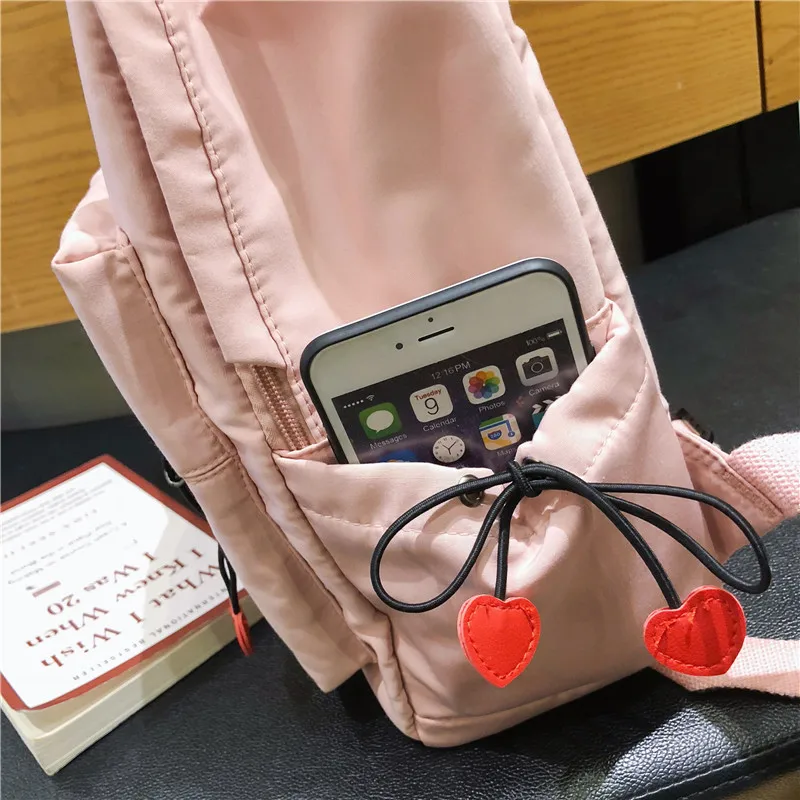  DCIMOR New Waterproof Nylon Backpack for women Heart Drawstring Travel Bag Teenage Girls Schoolbag  - 32983635965