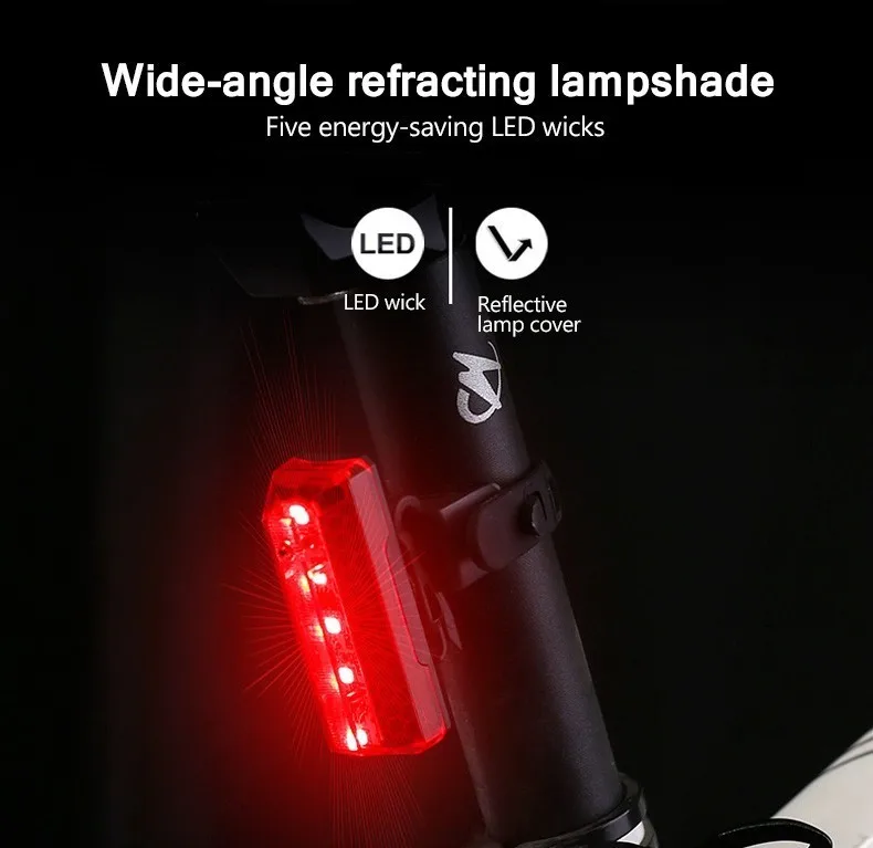 Flash Deal GENIU Tail Light For Bicycle Light Bike Flashlight 5 Modes LED USB Rechargeable Cycling Taillight Bicycle Rear Lights 5