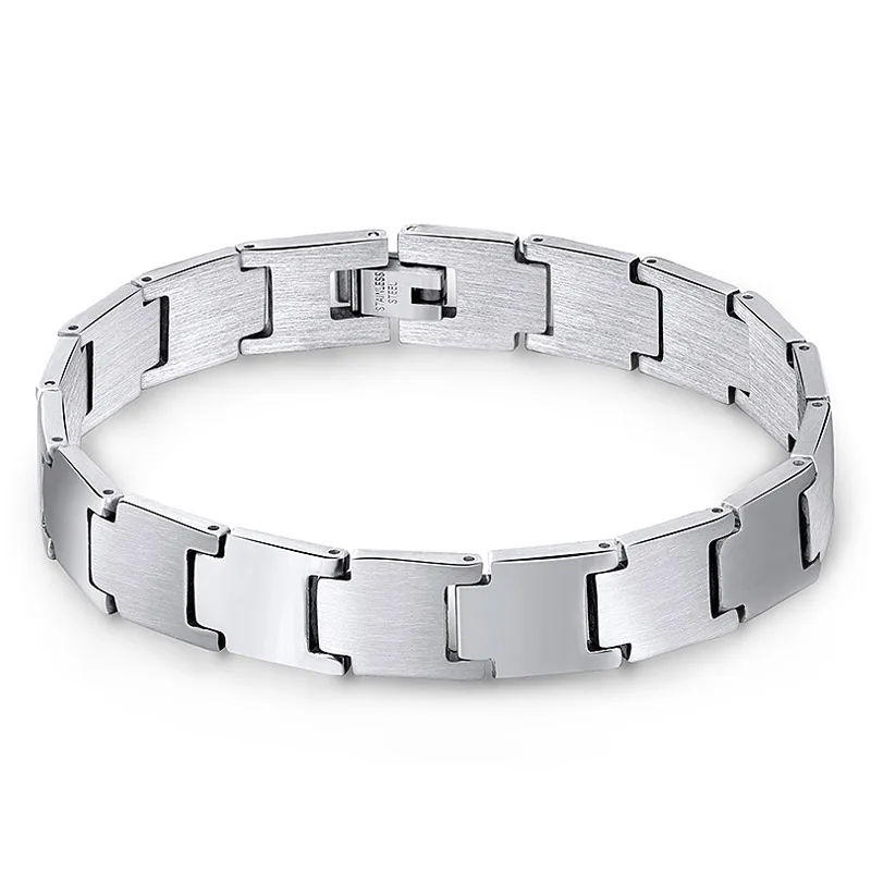 Браслет из нержавеющей стали для мужчин s ювелирные изделия Pulseira Masculina черные серебряные ювелирные изделия ручной цепи титановые браслеты подарки для мужчин