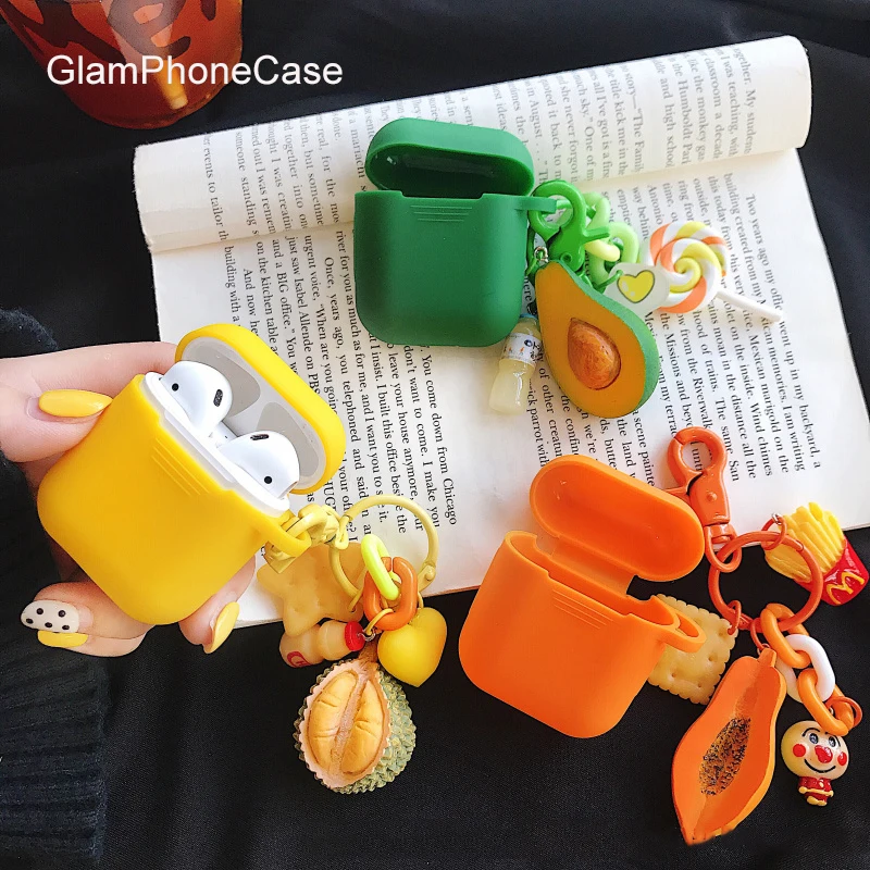 

GlamPhoneCase Summer Avocado Durian Airpods1/2 Generation Protective Cover Apple Wireless Bluetooth Headset Box