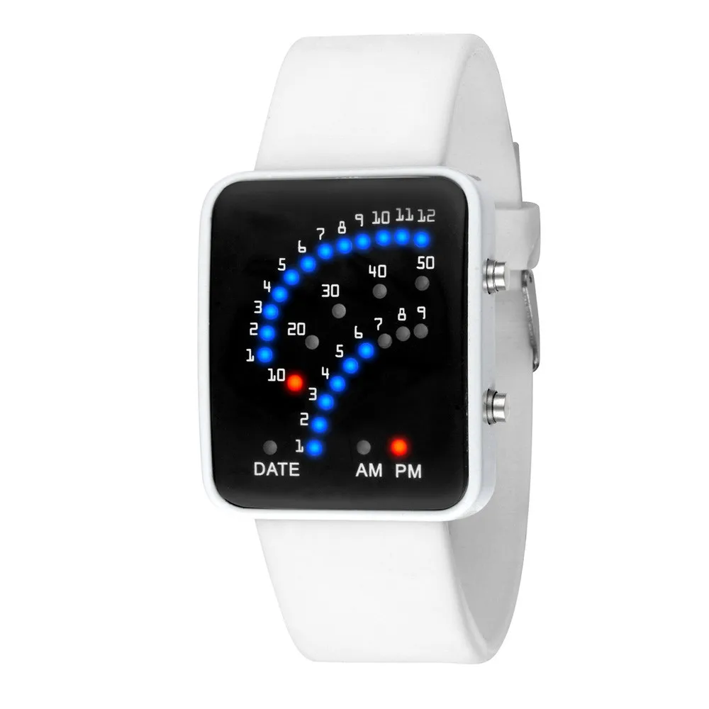 Led Watches Men Watches Fashion Dot Matrix Led Digital Electronic Watches Fashion Sports Silicone Watches Couple Watches Gift