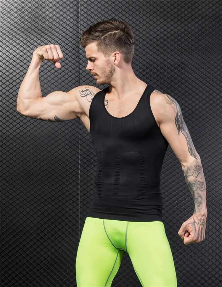 Meisou Hot Slimming Male Vest Body Shaper Men T shirt Abdomen Fat Reduce Compression Black White Blue Shapewear Fitness Clothing (10)