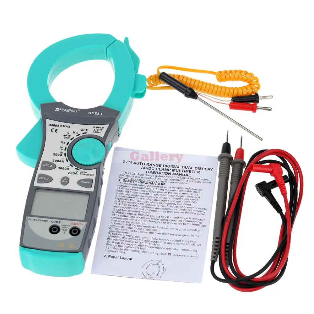 Buy Digital LCD Dual display Clamp Meter Multimeter DC/AC Voltage 3000A Current