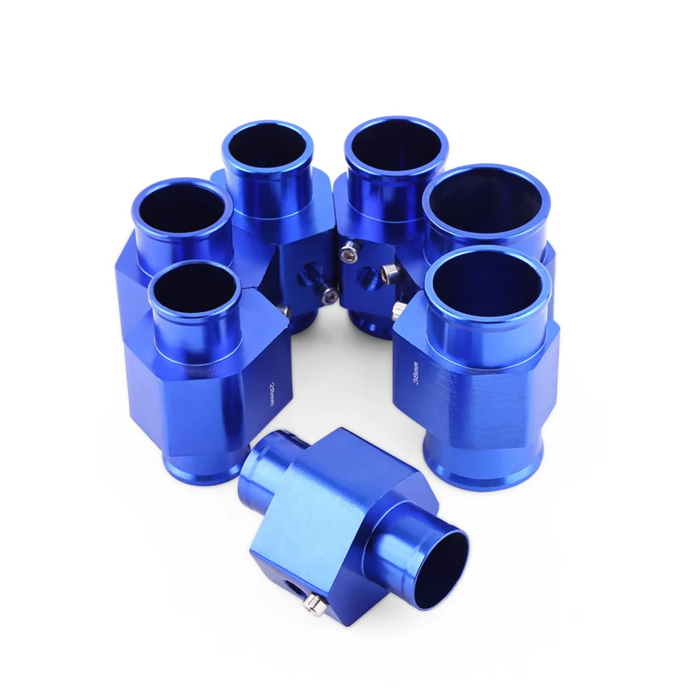 Tuyau de Joint de temp/érature de leau Adaptateur de capteur de temp/érature de Tuyau de Voiture en m/étal Universel Bleu avec Pinces en Acier Inoxydable 26mm