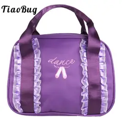 TiaoBug милые дети рюшами балета сумка для дискотеки вышивка Танцы носком обувь Сумочка для девочек пачка балерины сумка спортивная сумка для