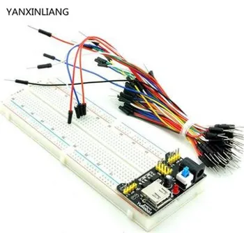 

1pcs MB102 830 Point Solderless PCB Breadboard with 65pcs Jump Cable Wires and Power starter kit new