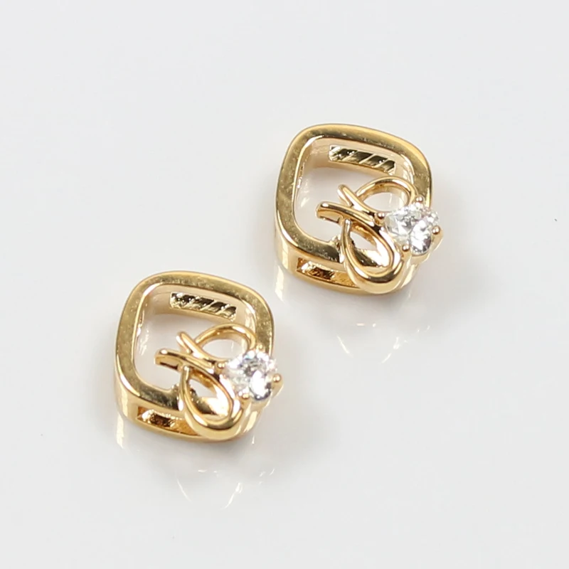 

Zircon square connection beads CZ hollow out spacer connector beads for DIY Jewelry accessories 8.5*3.5mm 5pcs