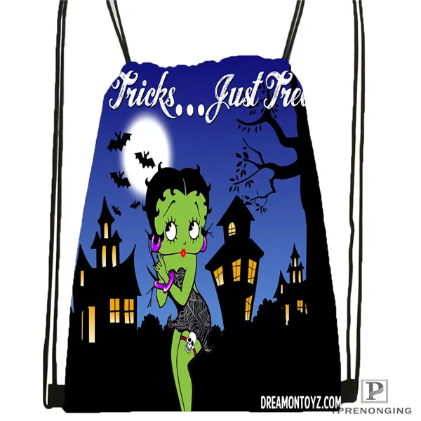 Изготовленная на заказ Betty Boop походная сумка на шнурке для мужчин и женщин милый рюкзак для детей(черная спинка) 31x40 см#180531-01-44 - Цвет: Drawstring Backpack