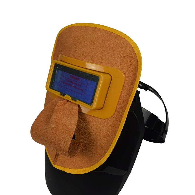 

Protable Leather Mask Leather Solar Auto Darkening Filter Lens Hood Welding Helmet Mask Welder Eyes Welder Goggles