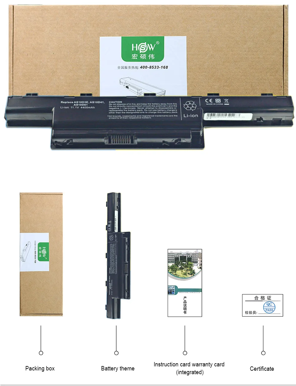 4400 мАч 6 ячеек ноутбук Батарея для acer Aspire AS10D31 AS10D51 AS10D61 AS10D71 AS10D75 AS10D81 V3 5741 5560 V3-771G 5560 г