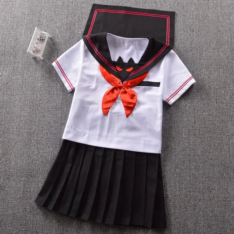 

Japanese High-end sailor suit Summer Kwan West lapel little devil Short sleeve suit