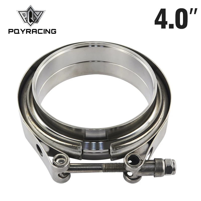 PQY 4" SUS 304 Steel Stainless Exhaust V Band Clamp Flange Kit QUICK
