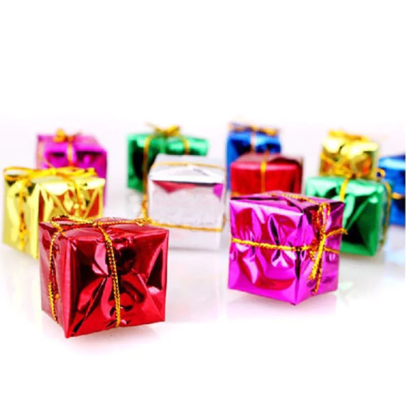 12Pcs/set Christmas Foam Gift Box Ornaments Xmas Tree Hanging Party Decor 2018 Newest DIY