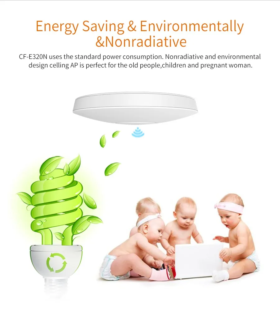 Wifi Ceiling AP Wall-mounted Access Point 300Mbps High Power Wi-fi Coverage 48V POE Power Adapter Wireless Indoor Ceiling AP