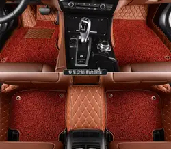 Авто Коврики для Mercedes-Benz glk250 GLK300 GLK350 2009-2017 футов ковры шаг Коврики Вышивка кожа Провода катушки 2 Слои