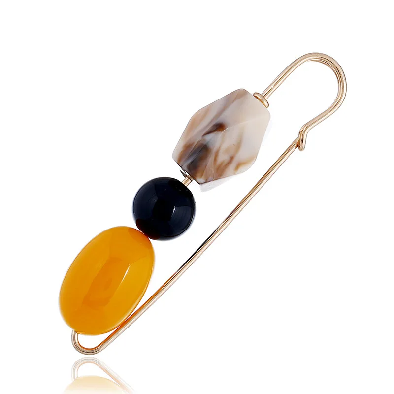 Luxury Large ABS Pearl Beads Safety Pin Brooch Clip Scarf Hat Sweater Pin