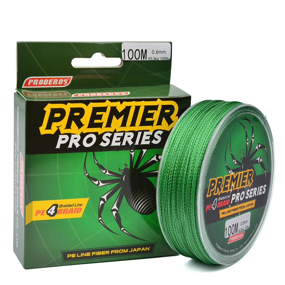 

High Quality 100 Meters Of Super Strong Fishing Line Yellow / Blue / Red / Gray / Green 5 Color PE Line 0.4 # -10 # Weaving Line