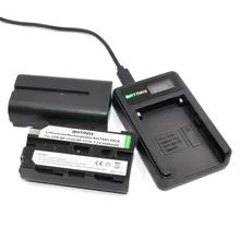 2Pcs 2600mAhNP-F550 NP F550 NPF550 Rechargeable Li-ion batteries&LCD USB Charger for Sony NP-F530 NP-F570 NP-F730 NP-F750 Hi-8