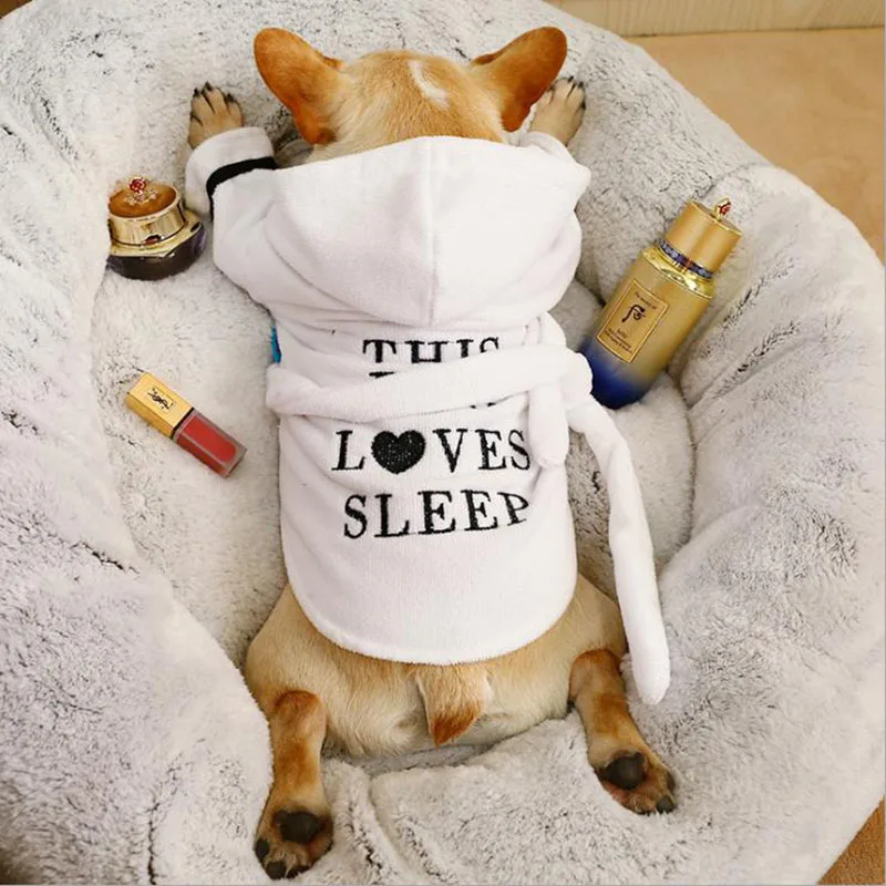 

Cute This Dog Loves Sleep Dog Hoodie Pet Dog Clothes Coat Jacket Cotton Ropa Perro French Bulldog Clothing For Dog Pets Clothing