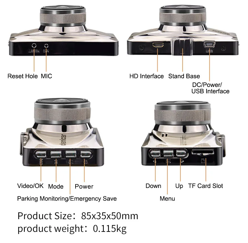 Denicer Автомобильный видеорегистратор Novatek 96655 камера Full HD 1080P Автомобильный видеорегистратор регистратор 170 градусов широкоугольная камера